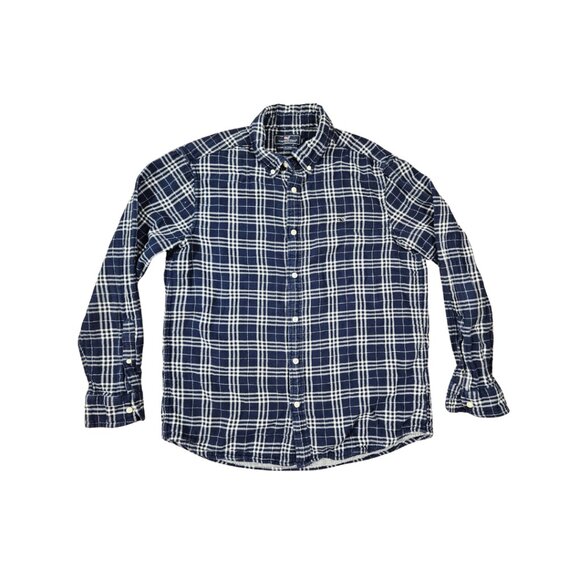 Vineyard Vines Men's Blue and White Checkered Long Sleeve Button Up Shirt - L - Picture 1 of 5